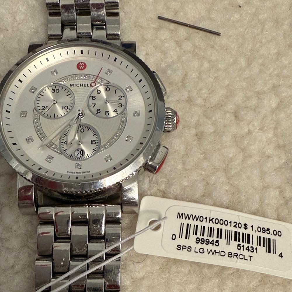 Michele Silver Chronograph women Watch - Picture 3 of 13